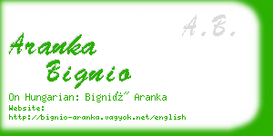 aranka bignio business card